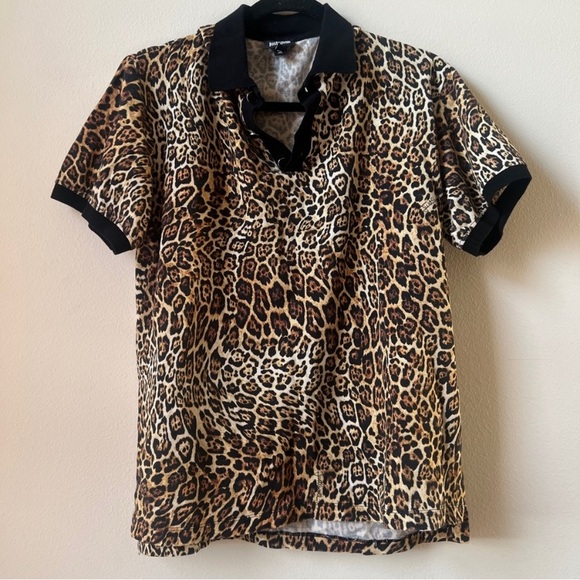 Roberto Cavalli Leopard Print Polo Shirt - Picture 2 of 2